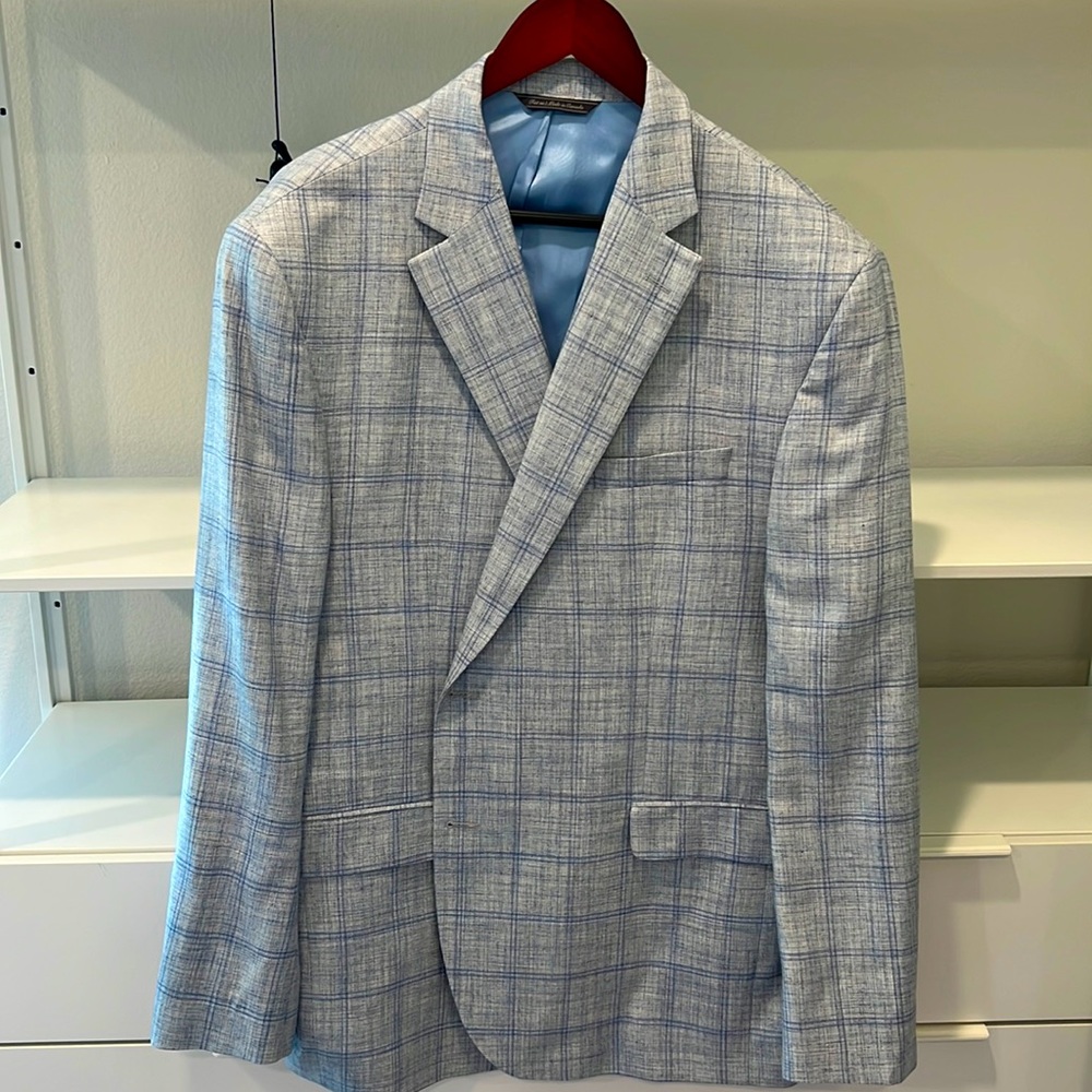 Mens sport coat blue plaid
